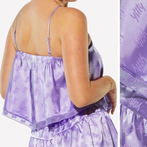 Fabletics yitty purple satin flowly camisole 1x - Picture 4 of 9